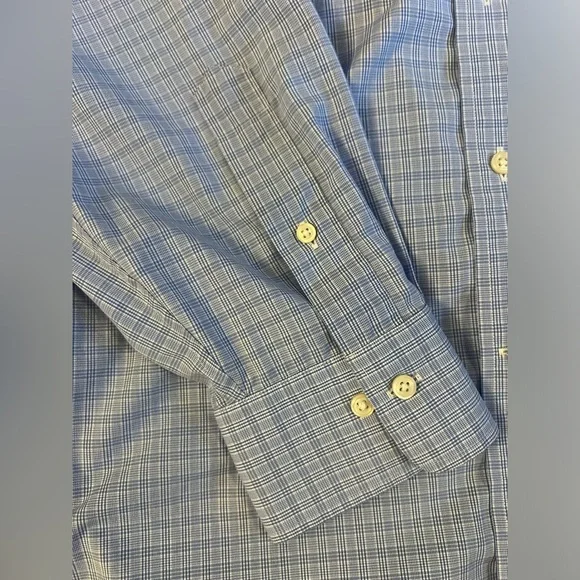 Polo Ralph Lauren Blue Plaid Classic Fit Easy Care Button-Up Size 17.5 34/35 C42 - Picture 3 of 7